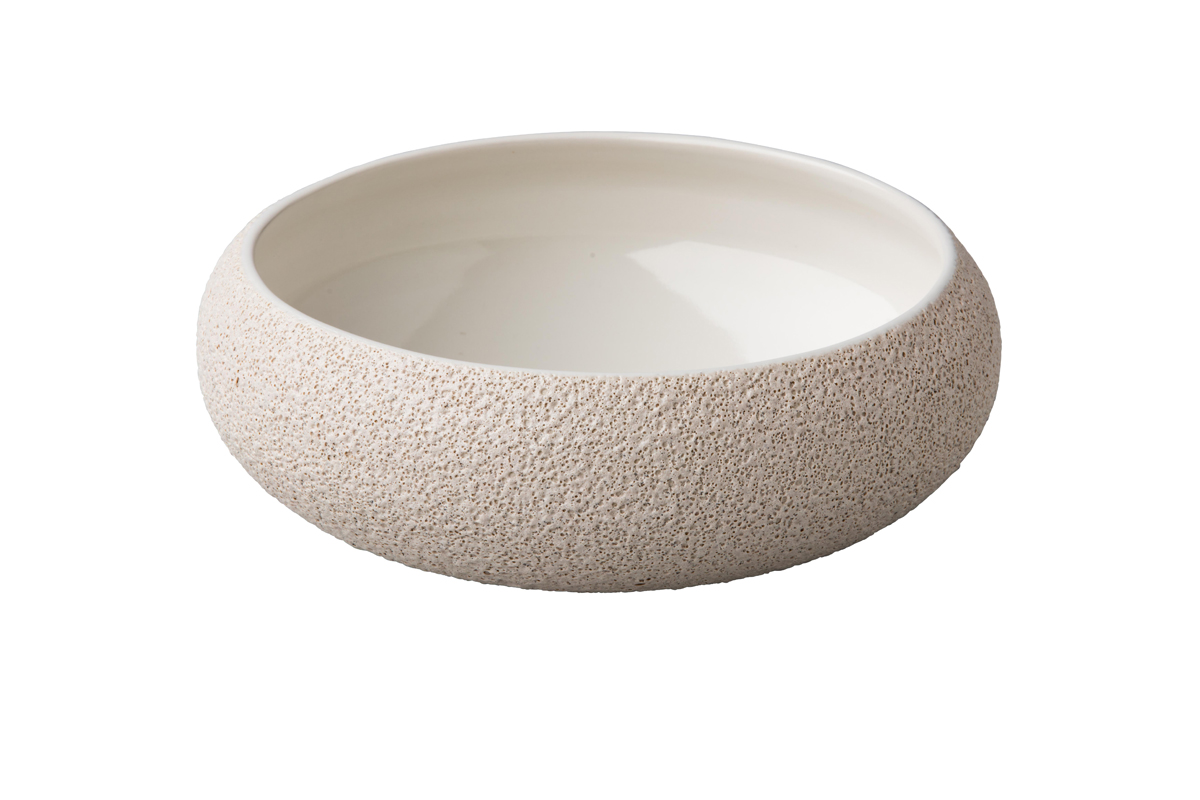 Curved bowl Vulcanic white 19.5 x 6,7 cm