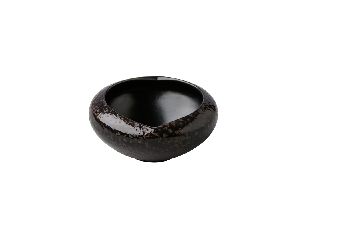 Curved dipper black satin/stone 6,5 x 2,7cm