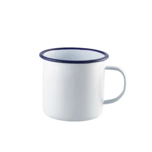 Becher XL weiß/blau 9x10cm 568ml - Emaille