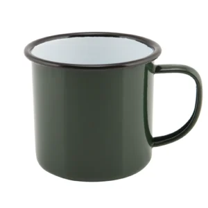 Becher grün/schwz 9x8cm 360ml - Emaille
