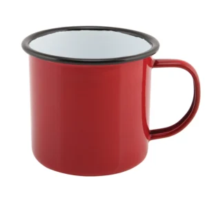 Becher rot/schwz 9x8cm 360ml - Emaille