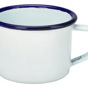 Becher Mini weiß/blau 5x6cm 120ml- Emaille