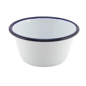 Schale konisch weiß/blau 12x6cm 500ml - Emaille