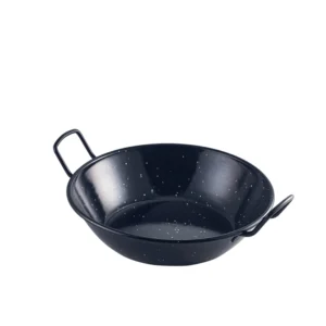 Wokpfanne schwarz 22x5,5cm 1l - Emaille