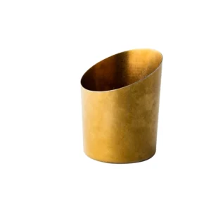 Servierbecher glatt gold 9,5x11,5cm - Vintage Edelstahl