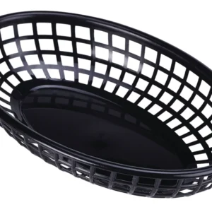 Servierkorb oval schwarz 23,5x15,5cm - Fastfood