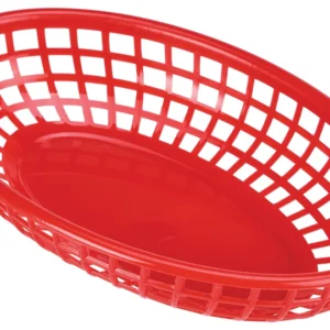Servierkorb oval rot 23,5x15,5cm - Fastfood