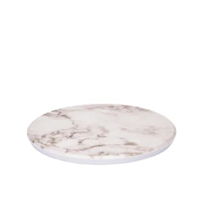 Servierplatte rund Marmor 23 cm weiss