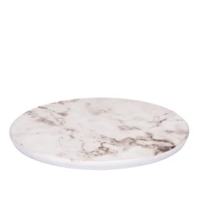 Servierplatte rund Marmor 28 cm weiss