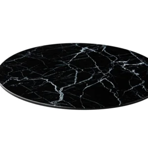 Buffetplatte rund Marmorop. schwarz 33x2cm- Melam.