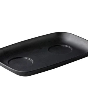 Serviertablett Zen m. 2 Aussp. sw 28x18cm - Asia