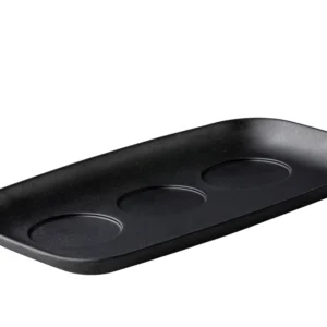 Serviertablett Zen m. 3 Aussp. sw 28x18cm - Asia