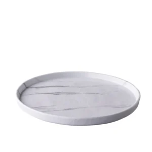 Teller flach mit erh. Rand 27,3cm (marmor)