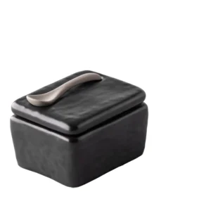 Pfeffer und Salz Dose schwarz 9,5x7x5,5 - Oyster