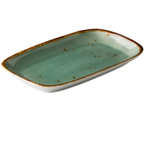 Teller rechteckig reaktiv blau 24,7x15,4cm - Aqua