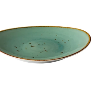 Teller oval reaktiv blau 21,5x19cm - Aqua