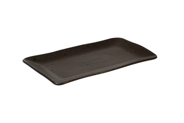 Teller rechteckig 29x16cm - Black Speckle