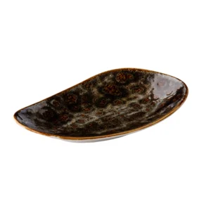 Teller länglich 21 x 12 cm (braun) - Jersey