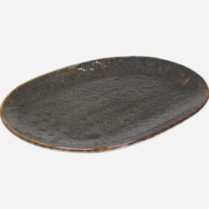 Teller oval (braun) 34x25cm - Jersey