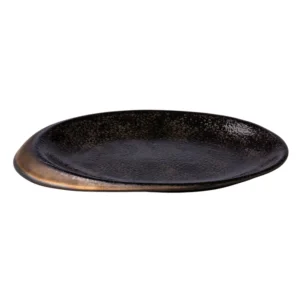 Oval plate Stone black/gold 25,8 x 18,5 x 2 cm