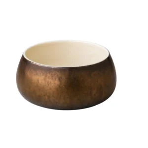 Curved bowl metallic gold 15 x 7,5 cm