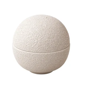 Round bowl with lid Vulcanic white 15, 8 cm