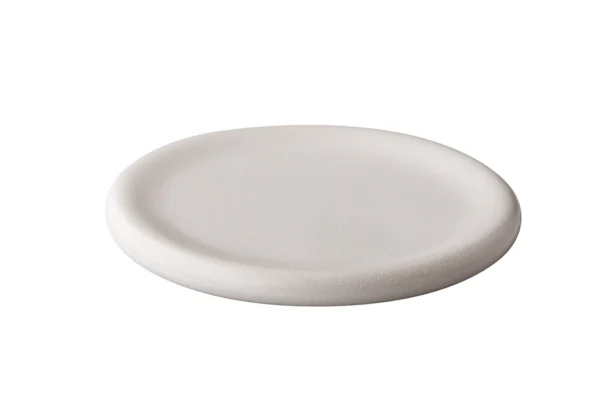 White satin Stone plate 24,5cm