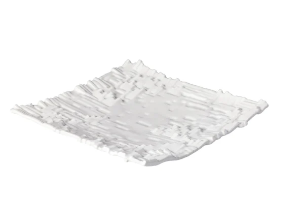 Piano squared plate white24 cm
