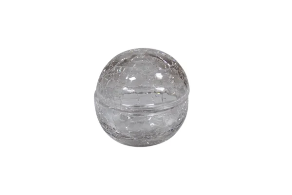 Crackled glass bowl with lid transparent 12 cm