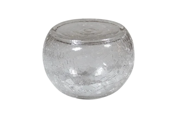 Crackled glass ShApes bol L transparent 13,5 x 13 cm