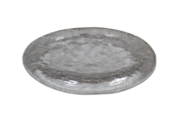 Crackled glass Pillow plate 25 x 3,7 cm