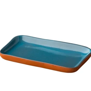 Teller rechteckig blau 20x12cm - Stoneheart