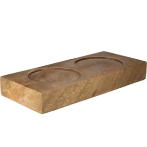 Buffetbrett m. 2 Aussparungen (Mangoholz) 29x13x4cm