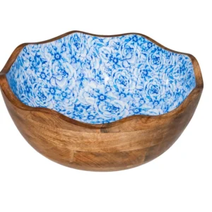 Schale 30x11cm (blaue Blumen), 3L - Holz