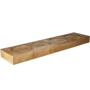 Buffetbrett m. 4 Aussparung (Mangoholz) 52,5x13x4cm