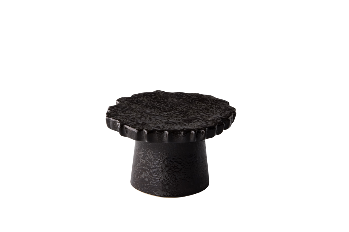 Flat Dish Tall Black Smoke 15 x 9 cm