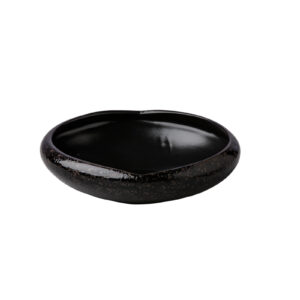 Side bowl black satin/stone 17 x 4,6 cm