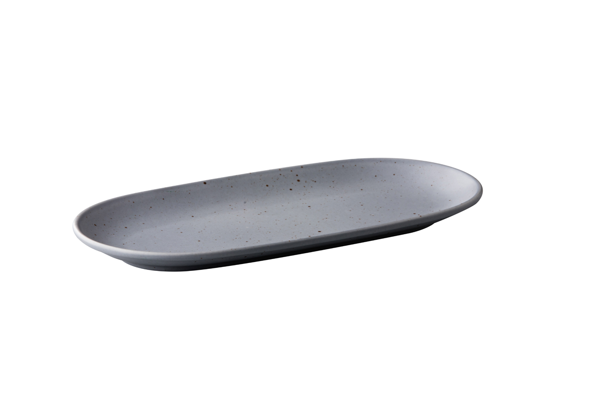 Teller flach, oval 30 x 15 cm (hellgrau) - Tinto