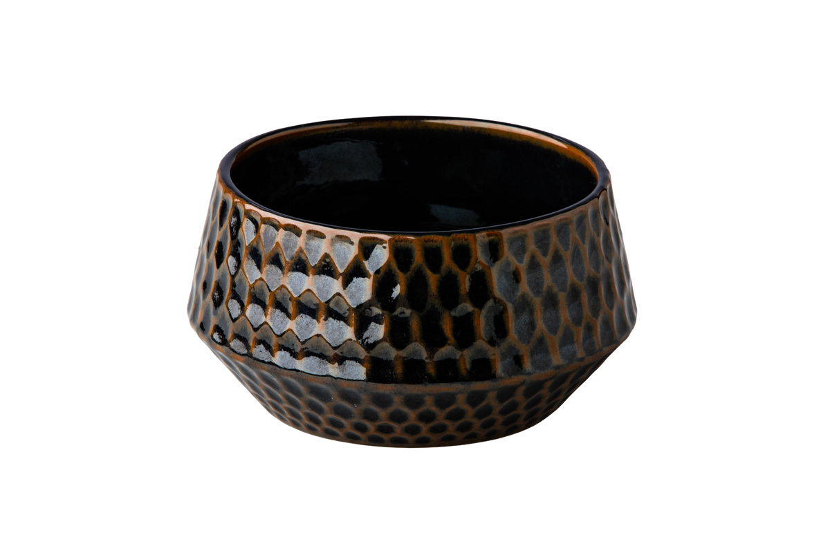 Bowl hammered metallic gold 13 x 7 cm