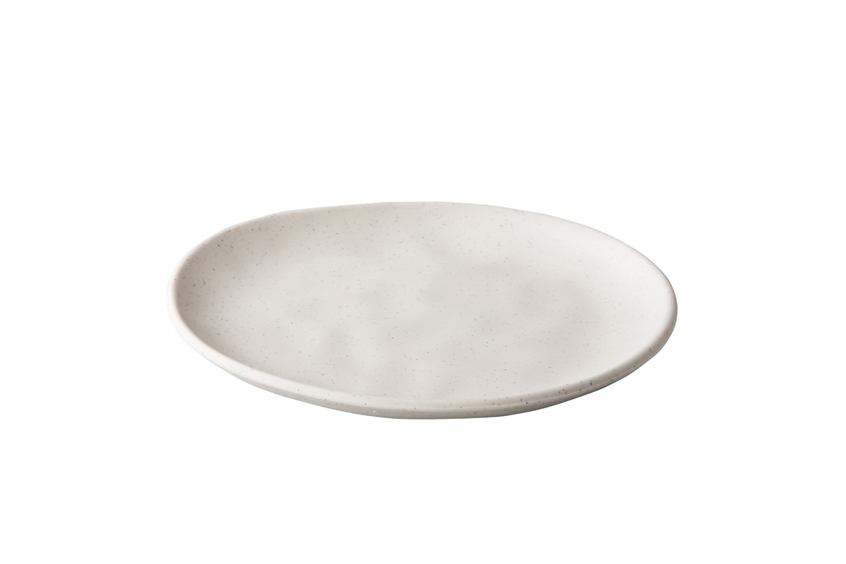 Teller flach coupe 22,8 cm - Pebble Creme- Melamin