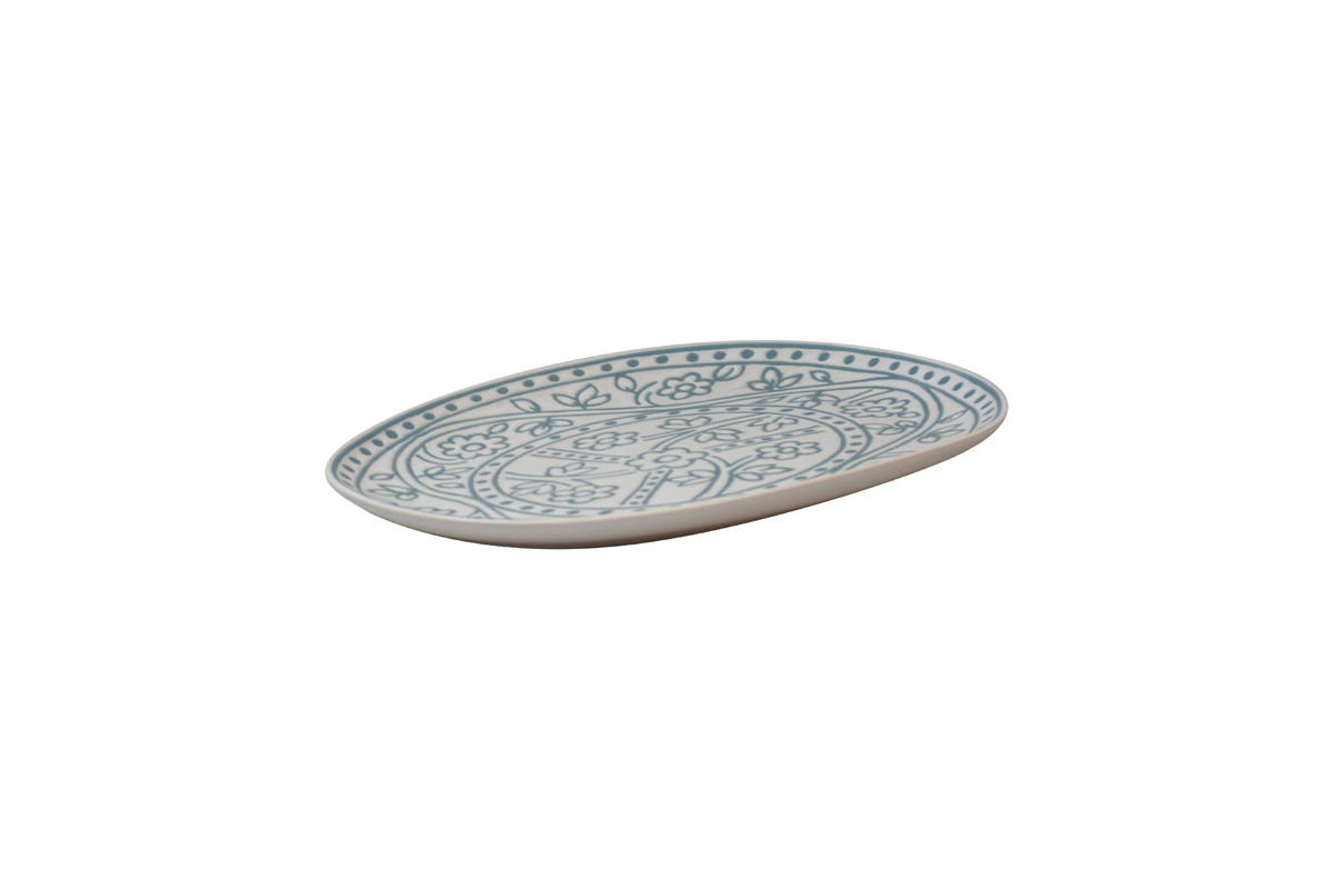 Teller flach oval / rechteckig 21x16,5cm (blau) - Barcelona