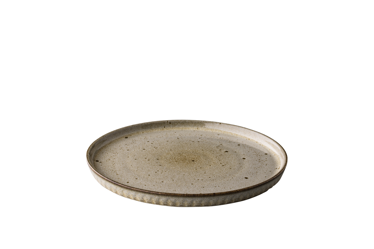 Teller rund mit erhöhtem Rand 26,5cm- Stonewhite