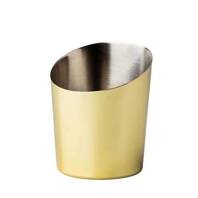 Servierbecher glatt schräg (gold) 8,7x8,6cm, 460ml