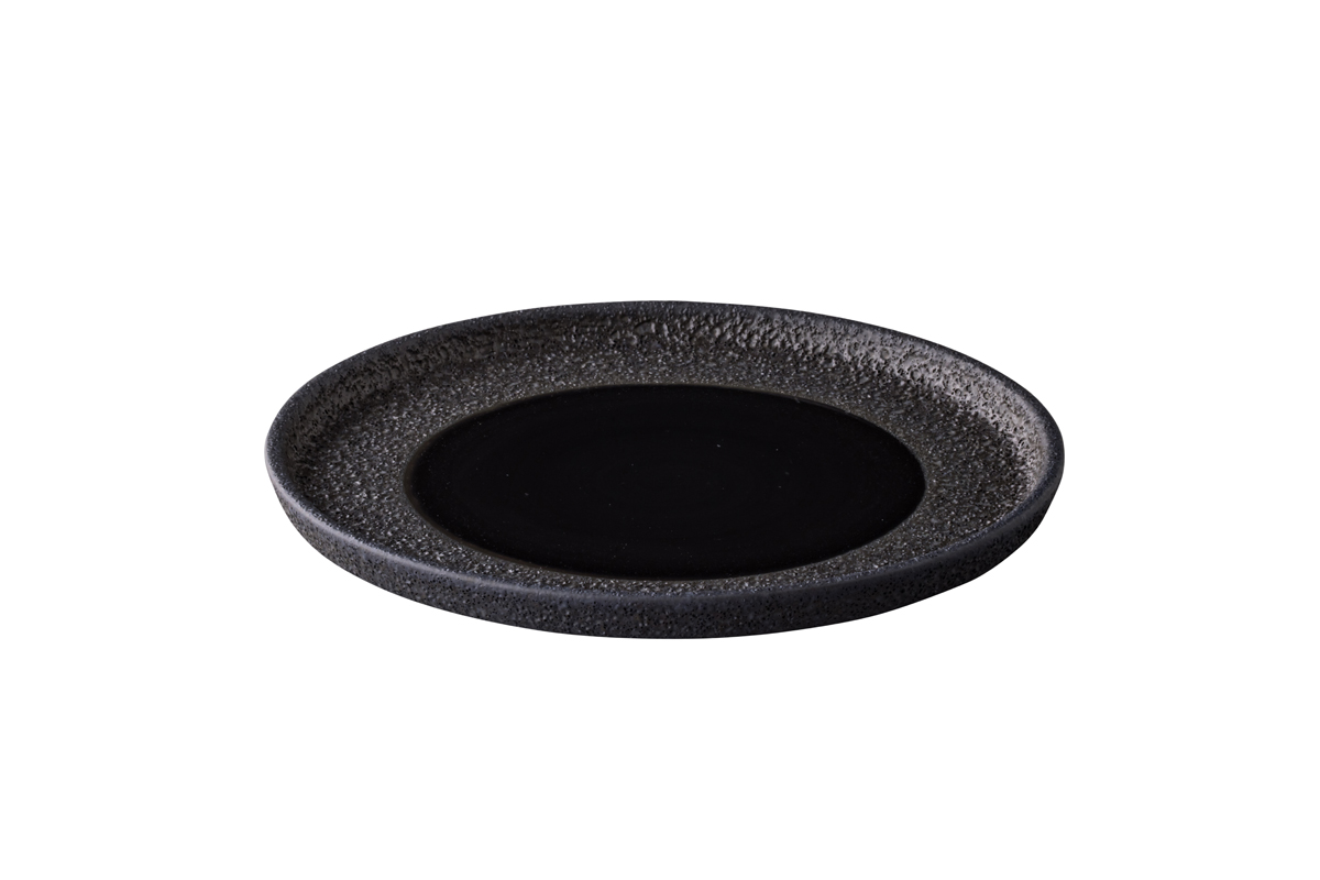 Plate flat vulcano black 22 cm