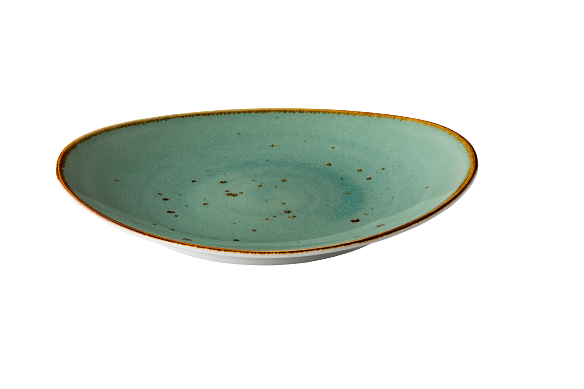 Teller oval reaktiv blau 30x25,5cm - Aqua